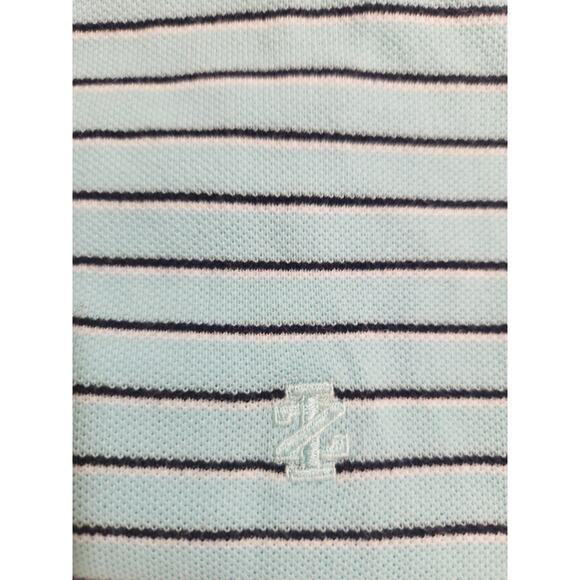 Izod NWT 100% Cotton Polo Shirt Mens 2XL Blue Striped Short Sleeve Golf Preppy - Picture 3 of 15